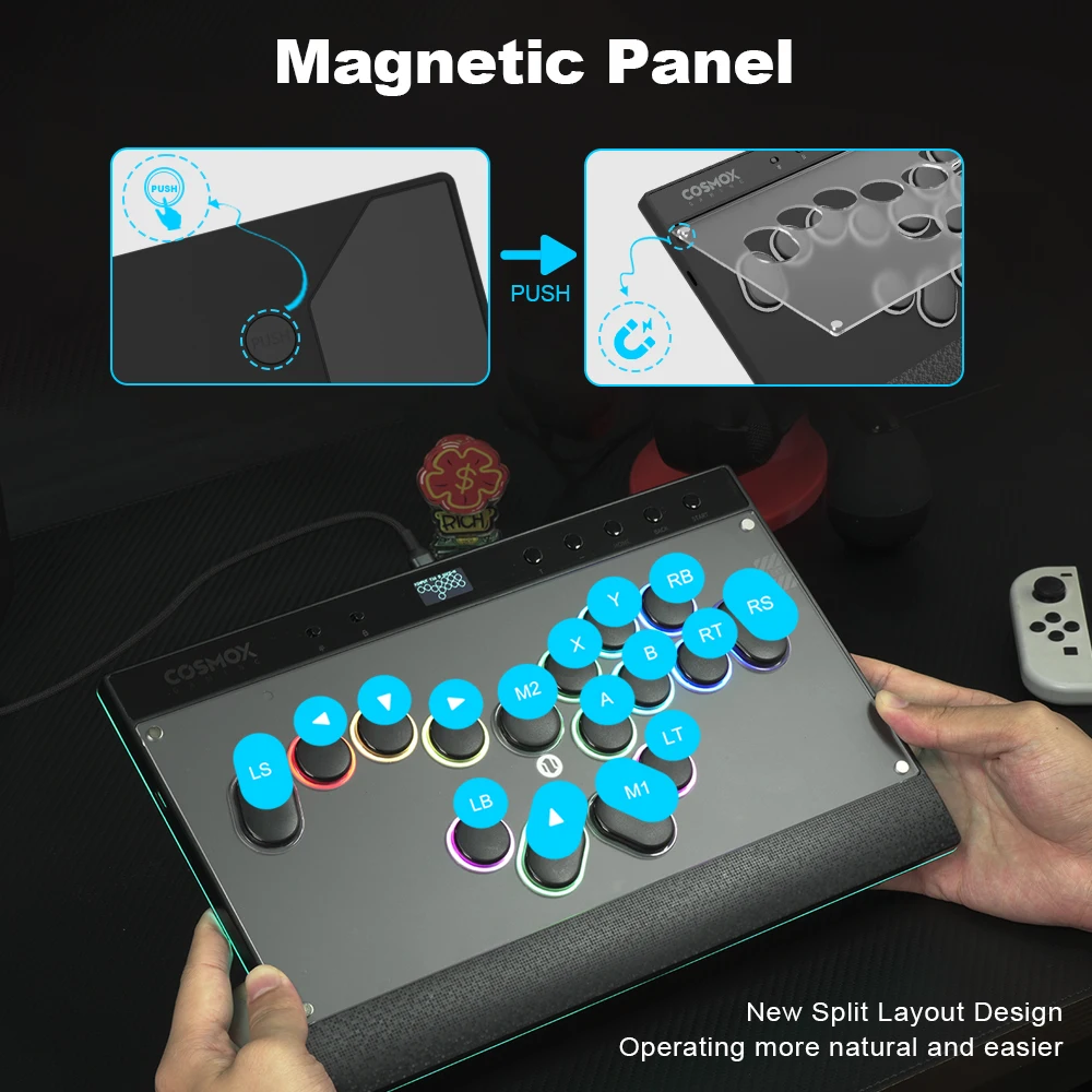 Магнитный бесрычажный контроллер Hitbox Haute42 C16-S, универсальный аркадный контроллер для ПК PS4, PS5, переключатель, безликая аркадная палка