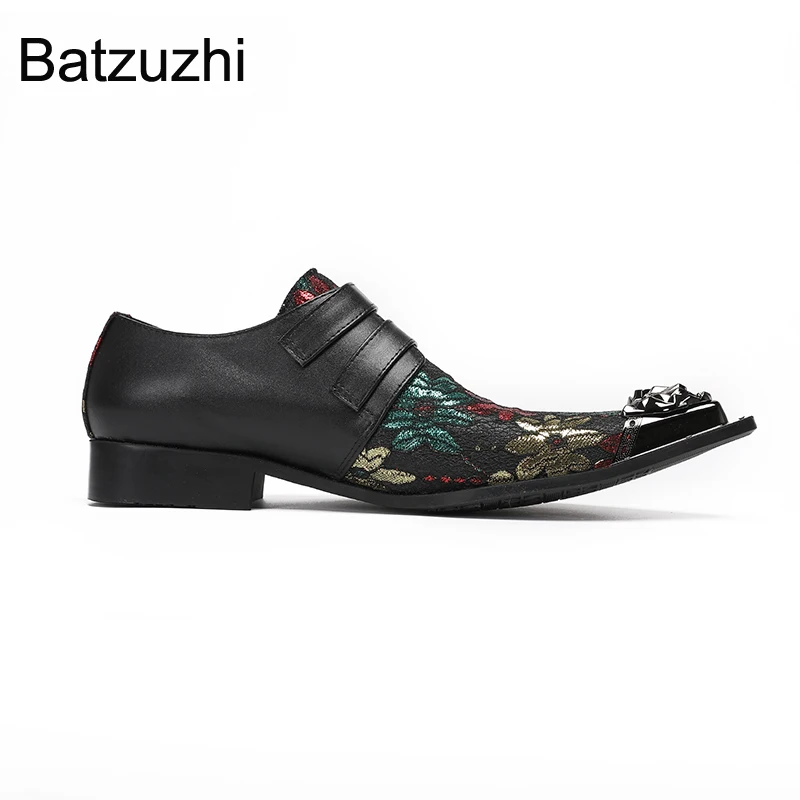 

Batzuzhi Pointed Toe Italian Type Men's Shoes Slip on Genuine Leather Dress Shoes Man Fashion Party and Wedding Footwear!