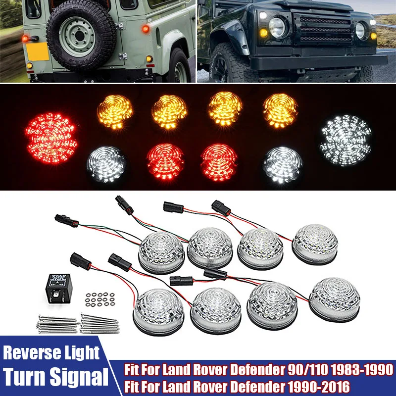 

10Pcs/Set Modified LED Lamps Rear Reversing LED Light Front Turn Signal Fit For Land Rover Defender 90/110 1983-1990 / 1990-2016