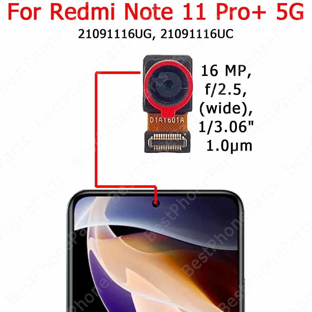 Front Selfie Camera For Xiaomi Redmi Note 12S 12 Pro+ Plus 11 Pro 4G 11S 5G Frontal Camera Module Mobile Phone Parts