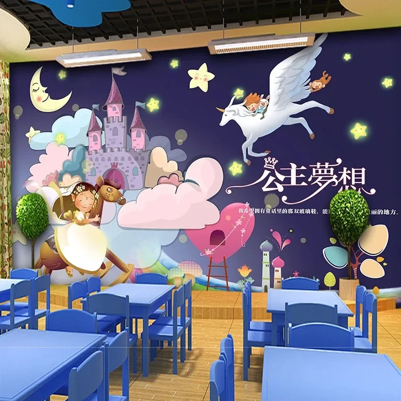 Custom Photo 3D Modern Cartoon Princess Dream Children's Room Image Background Wallpaper For Papel De Parede Tapiz Home Décor