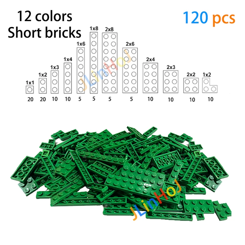 120pcs short brick character brick 12 size DIY building block educational creativity compatible with 3021 3020 children's toys