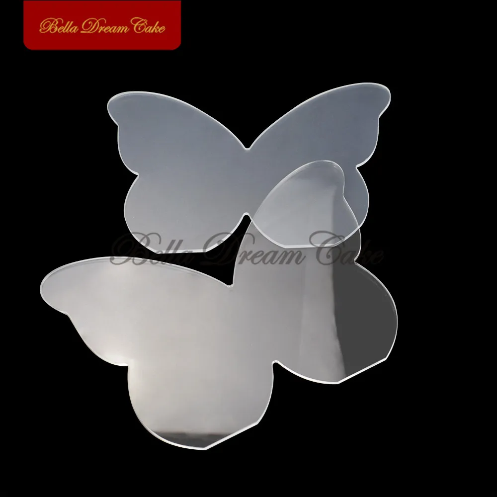 2pc/set Butterfly Shape Clear Acrylic Cake Disks DIY Buttercream Smoothing Cake Board Wedding Tray Cake Decorating Tool Bakeware