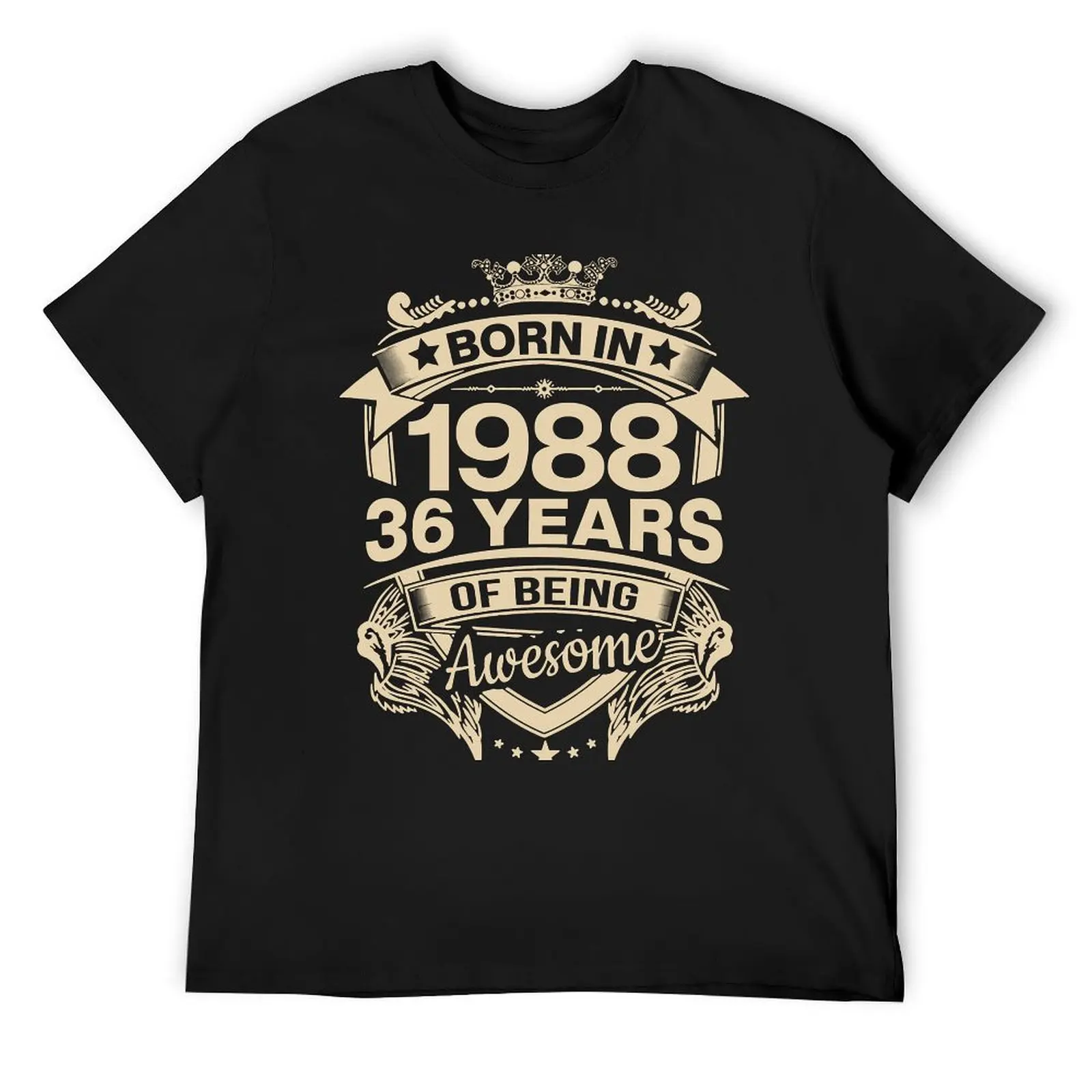 Born In 1988 36 Years Of Being Awesome 36th Birthday Gift T Shirt Harajuku Short Sleeve T-shirt 100% Cotton Graphics Tshirt Tops