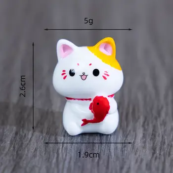 st Lucky Zhaocai Cat Fortune Cat Figure samlarobjekt Fortune Decor Ornaments Lucky Cat Minifigure Collection Car Room Dekor 12 best sales Hell cat car - №12