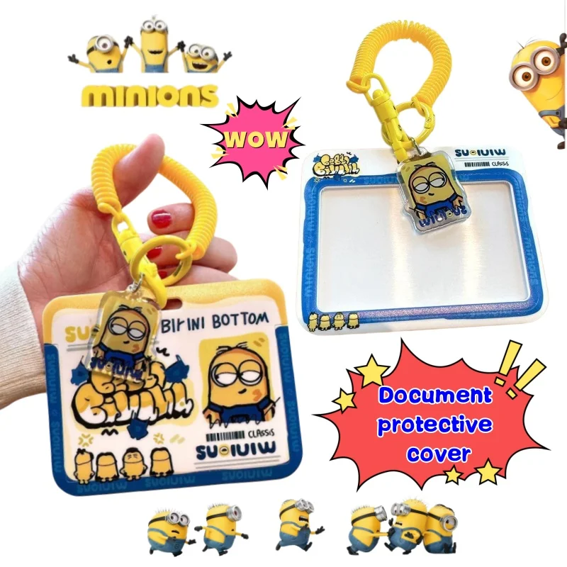 

Minions Despicable Me High-Quality Creative Personalized ID Card Holder Cartoon Cute Student Campus Card Work Badge Protector