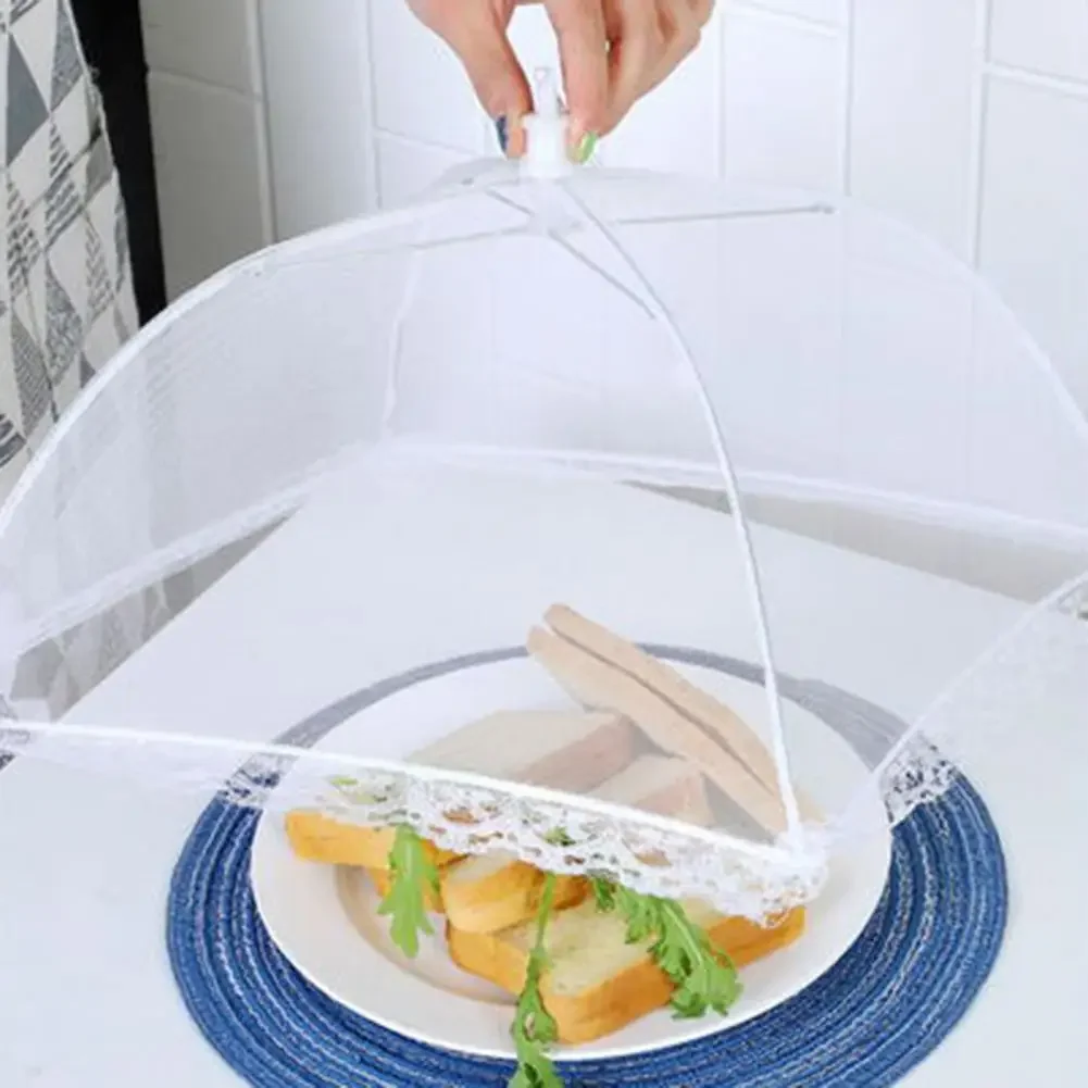 

Food Cover Mesh Dish Cover Foldable Insect Proof Net for Tables Reusable Washable Food Protector Home Kitchen Storage Accessory