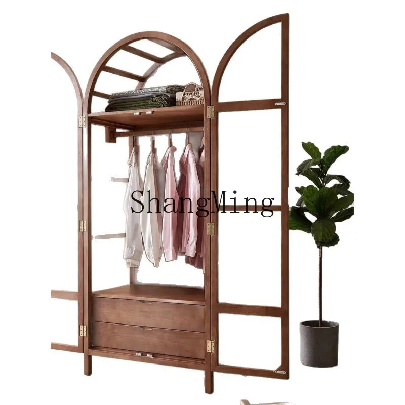 

ZYY rattan storage surprise quiet wind double door retro installation-free art bedroom floor wardrobe