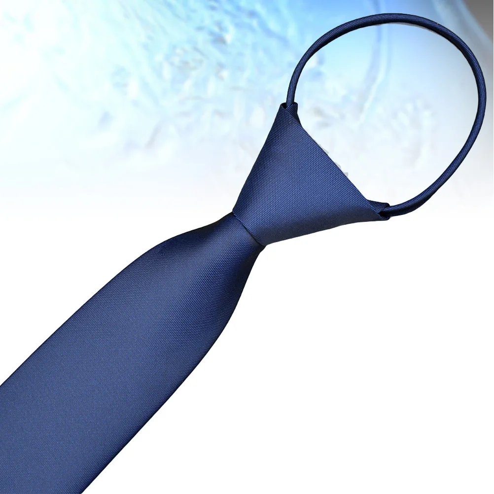 الأزرق الداكن سستة رابطة عنق للرجال بلون قبل تعادل الأعمال الرسمية سليم التعادل الزفاف حفلة التخرج الحدث ربطة العنق رجالي #1
