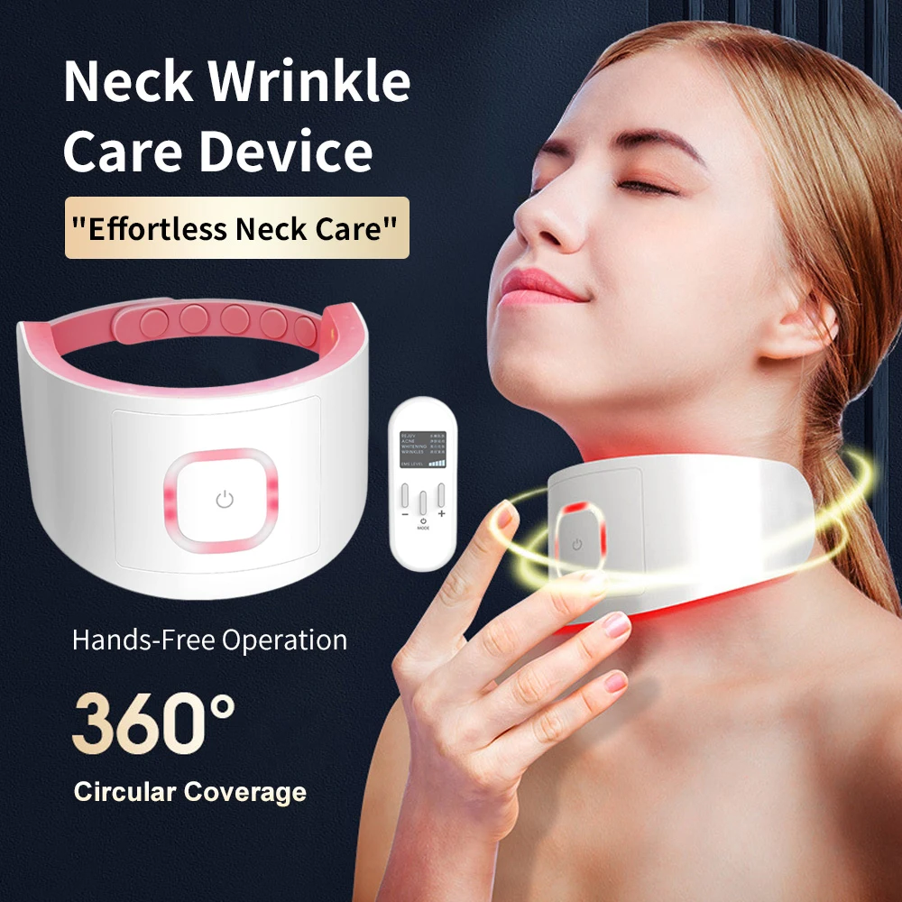 

Anti-aging Neck Lifting Beauty Device 3 Color LED Wrinkle Removal EMS Neck Massager Skin Tightening Rejuvenation Lift Mask