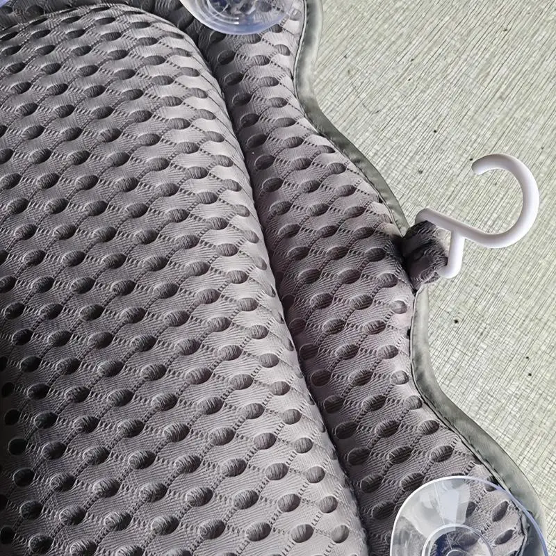 Bequemes Badekissen mit 6 Greifscheiben zur Unterstützung von Kopf und Schulter, weiche Stoffauflage zum entspannenden B03E – Detail 9
