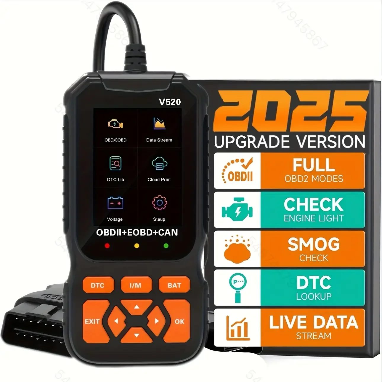 V520 Obd2 أداة تشخيص الماسح الضوئي للسيارة تحقق ضوء المحرك تعزيز تحقق قارئ رمز المحرك لرمز خطأ تنظيف السيارة #1
