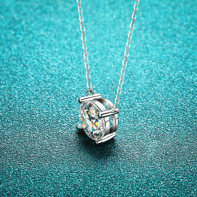 Imagem -02 - Nkhog-d Color Moissanite Colar de Pingente para Mulheres 925 Prata Esterlina Banhado a Ouro 18k Carat Diamante Teste de Presentes Jóias