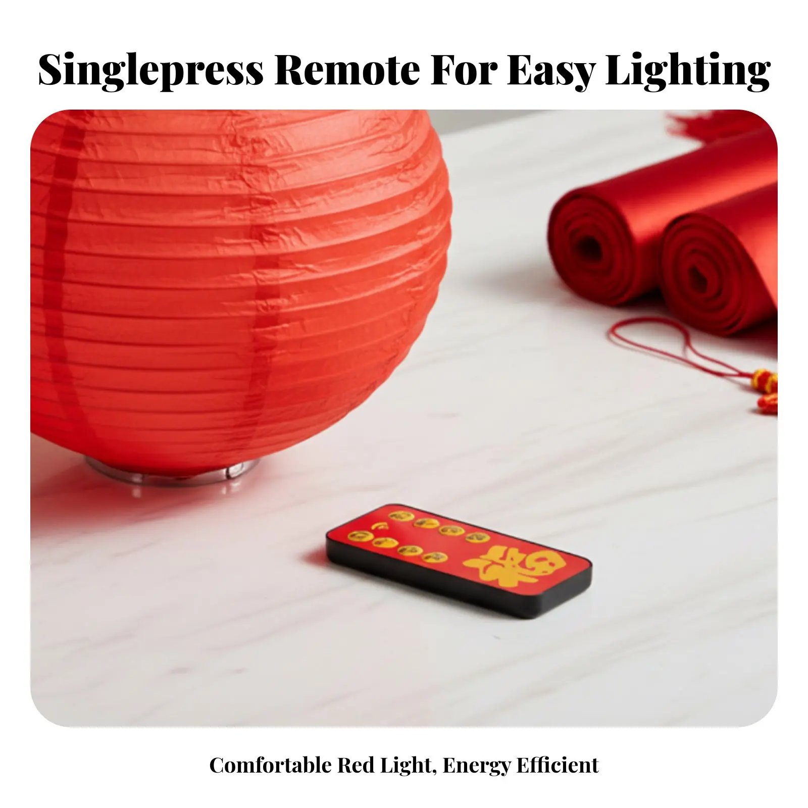 LED Lantern Remote Control Light, Red Glow, Plug-in or Battery Powered, Decorative Accessory view 3
