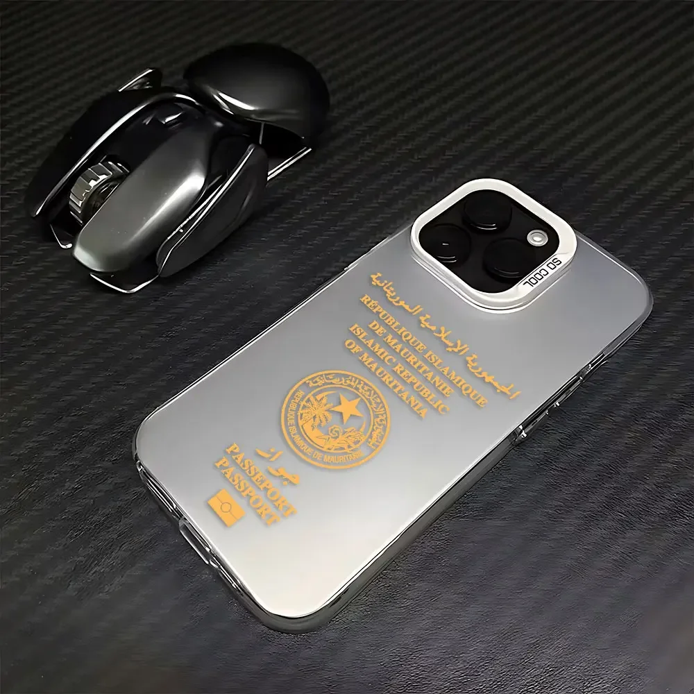 Mauritania Passport Phone Case For iPhone 16 15 14 13 12 11 Pro Max X XR XSMAX 8 7 Plus Candy Matte Shockproof Back Cover