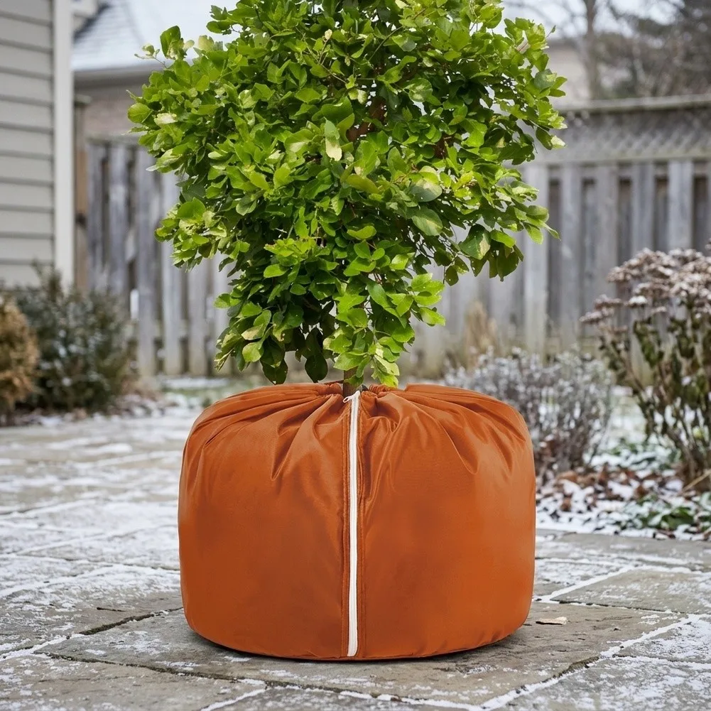 For Winter Protection Outdoor Frost-Proof Plant Pot Cover With Drawstring Zipper Frost-Resistant Oxford Cloth Plant Pot Cover