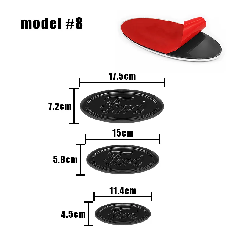 114mm/150mm/175mm Auto Motorkap Emblem voor Ford Fiesta Range Focus Mondeo Explorer Fusion Transit Edge Auto Kofferbak Sticker
