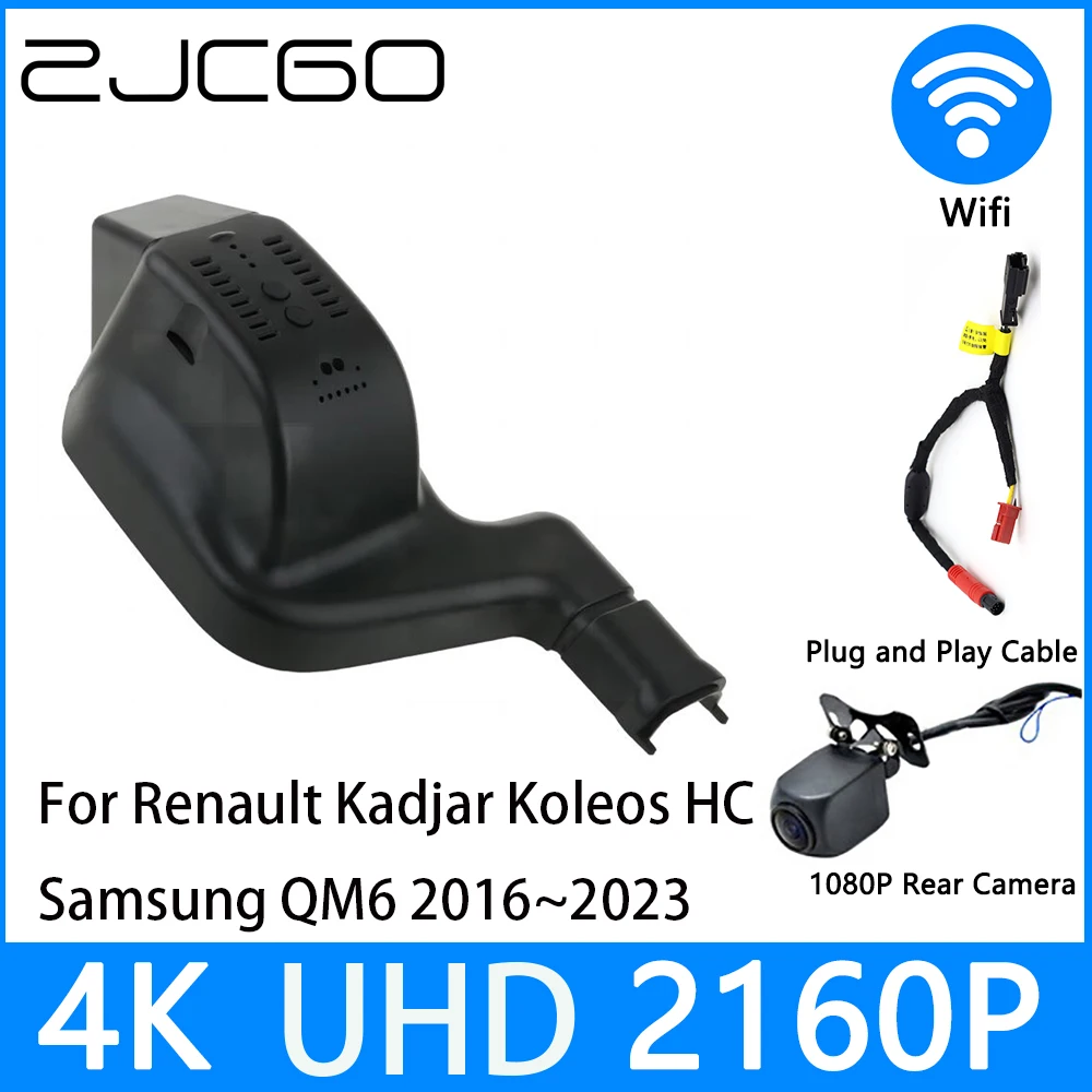 

ZJCGO Dash Cam 4K UHD 2160P Car Video Recorder DVR Night Vision Parking for Renault Kadjar Koleos HC Samsung QM6 2016~2023