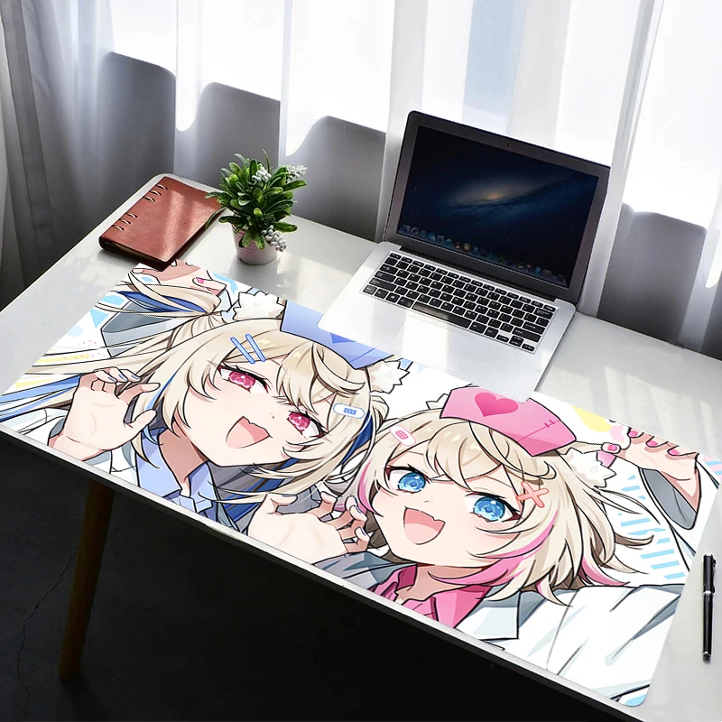 

Design Gaming Mouse Pad Anti-Slip Rubber Hololive Mococo Fuwawa Abyssgard Base Extended Desk Mat For Office Computer Mousepad
