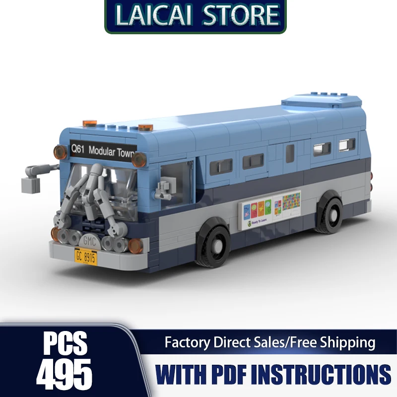 

Модель городского автомобиля Moc, строительный блок, модель Нью-Йоркского автобуса, технология, кирпичи, сделай сам, сборка, рождественский подарок, праздничная игрушка, подарки