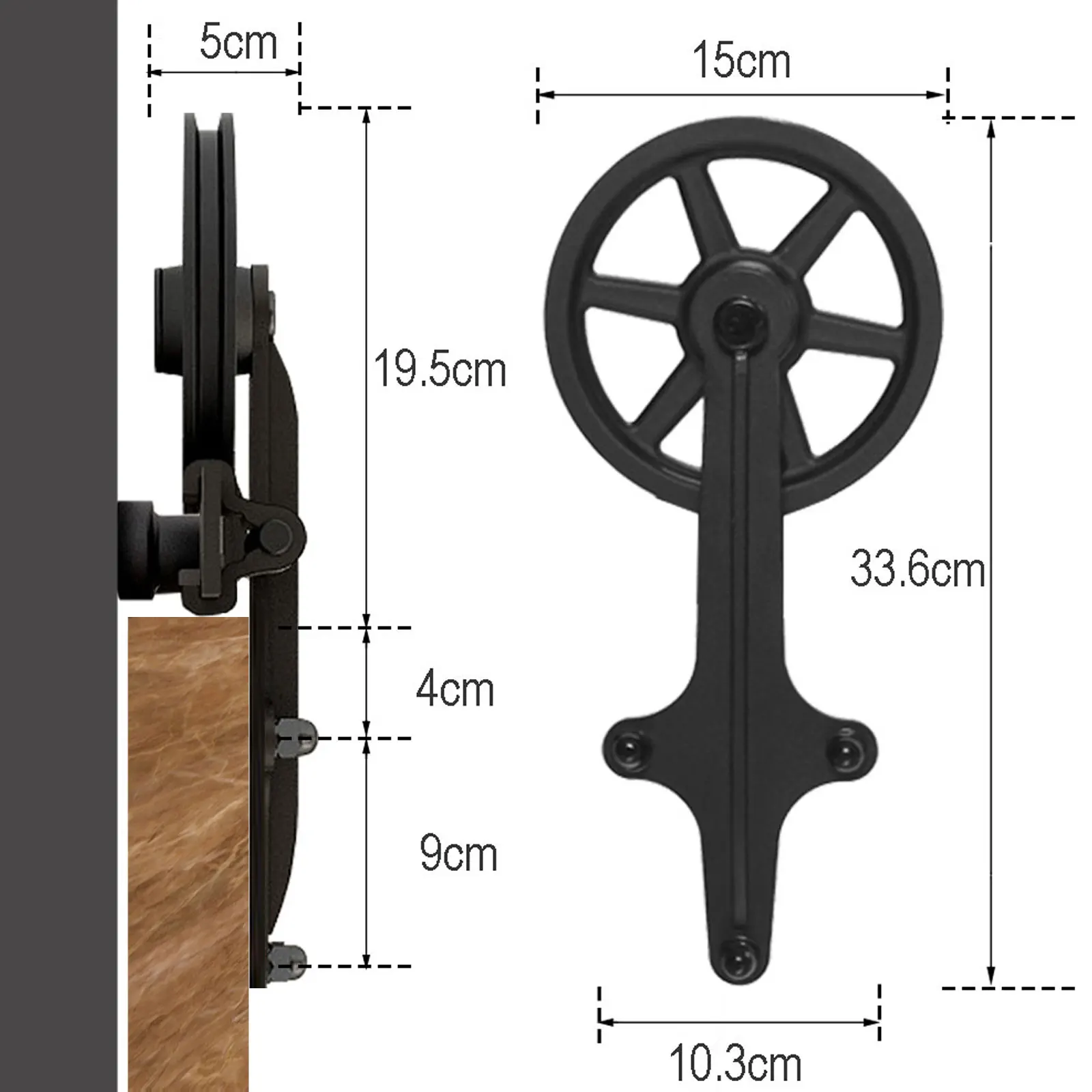 Imagem -04 - Ccjh-black Sliding Barn Wood Door Rollers Kit Hanger com Acessórios sem Trilho sem Portas Pode Ser Customed Pcs