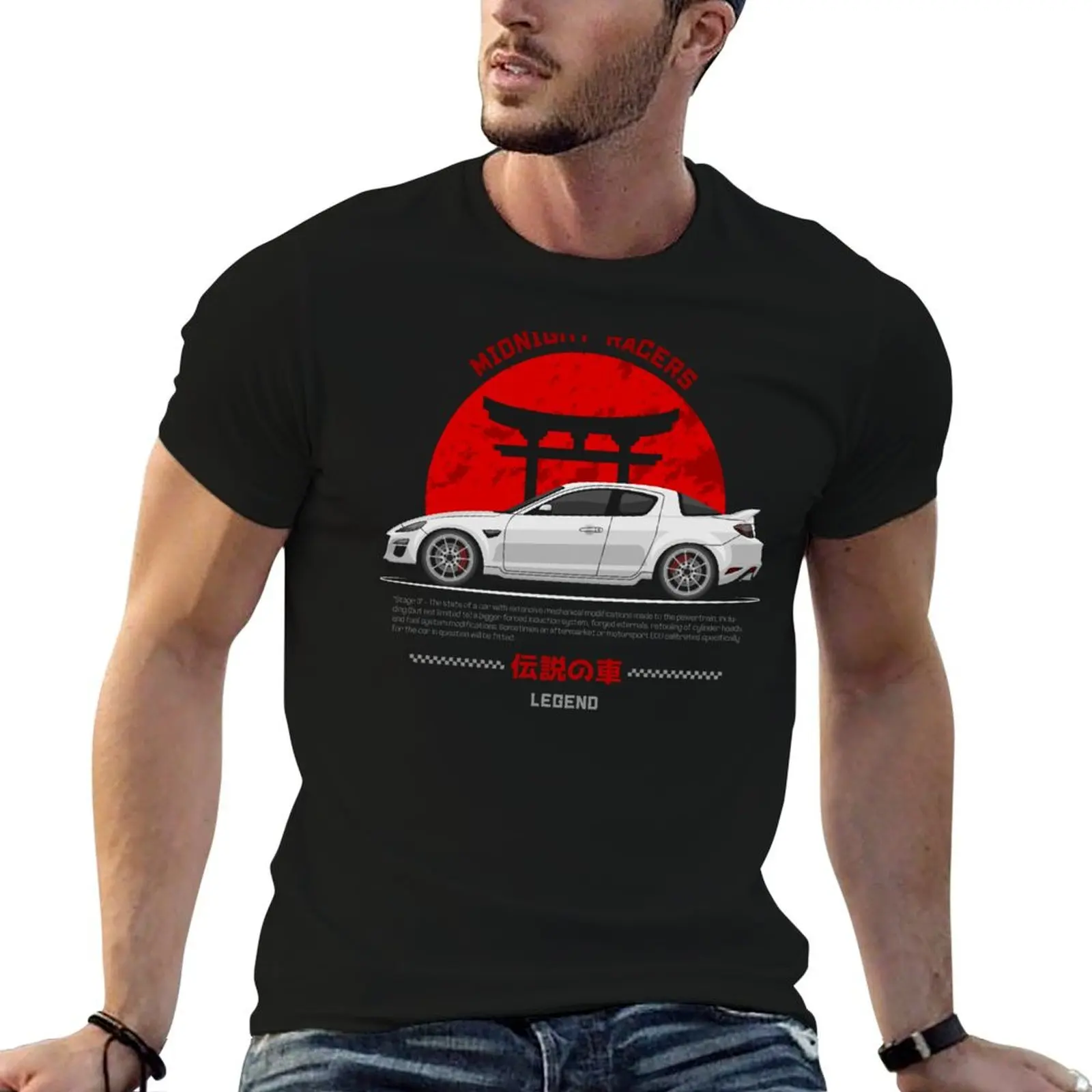 

Tuner White RX8 JDM T-Shirt aesthetic clothes oversized graphic tee cheap stuff heavyweights mens graphic t-shirts funny