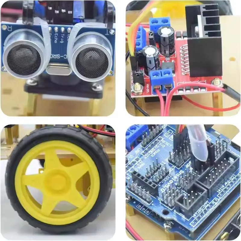 Kit Sasis Mobil Robot Pintar dengan Modul UNO R3-Mainan Pendidikan DIY untuk Pelacakan Pemrograman Yang Dirancang Penghindaran Rintangan