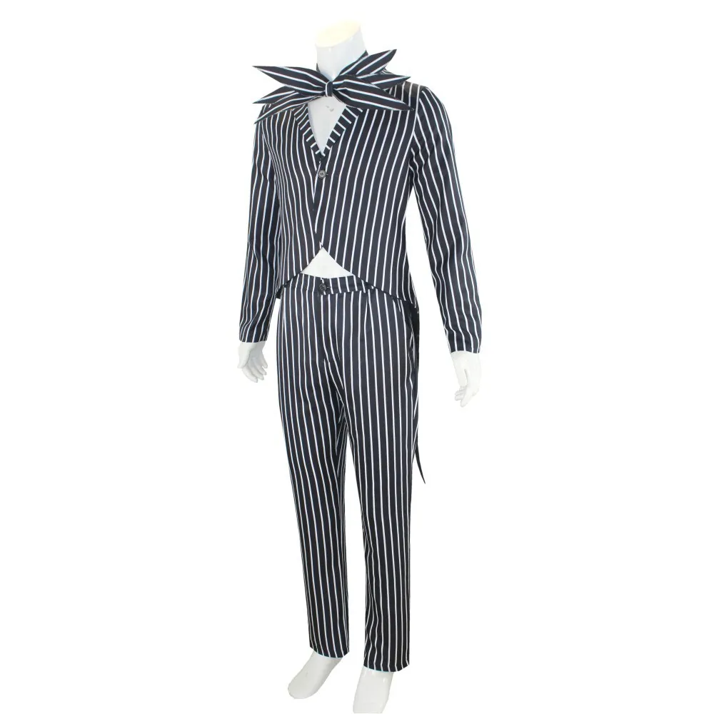 Jack Skellington Cosplay Costume, L\'Étrange Noël de Monsieur Jack, Masque Jack, Uniforme, Vêtements Imbibés, Halloween, Noël