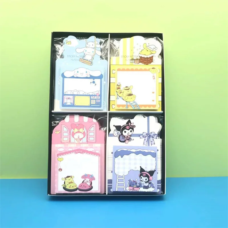 24pcs/lot Sanrio Kuromi Melody Cinnamoroll Memo Pad Sticky Notes Stationery Label Notepad Planner Sticker Post School Supplies