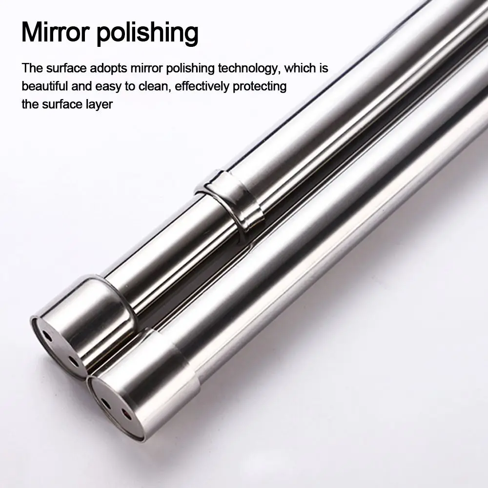 ที่มีประโยชน์แขวนแท่งสแตนเลสตู้เสื้อผ้าเสื้อผ้า Rod ปรับ Closet Rail POLE ผ้าม่าน Telescopic แขวน Rod