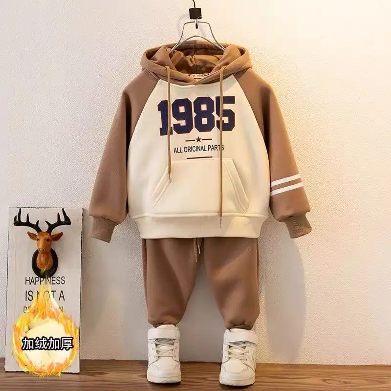

3-12 Years 2025 New Kids Tracksuit For Boy Sets For Children Boys Hoodies and Pants 2Pcs Outfit Sets Junior Kids 110-160CM