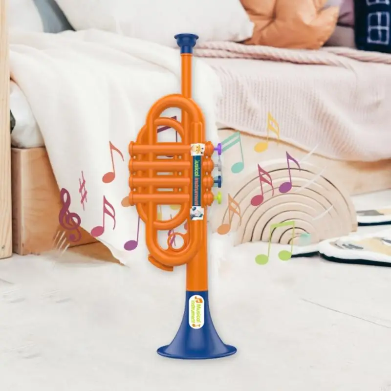 D46F Simulación para niños Trompeta Instrumento música juguete para aprendizaje y educación para niños pequeños