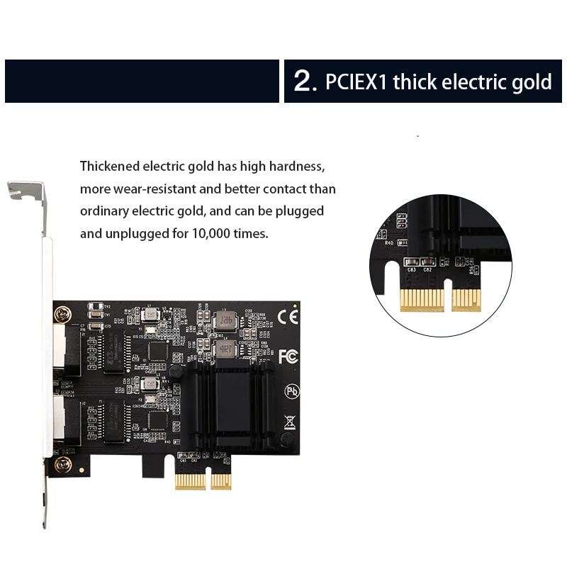 LANカード PCIE - イーサネットゲーム PCIEカード 10/100/1000mbps ギガビットネットワークカード RJ-45 LANアダプター ファストイーサネット 2500Mbps PC用