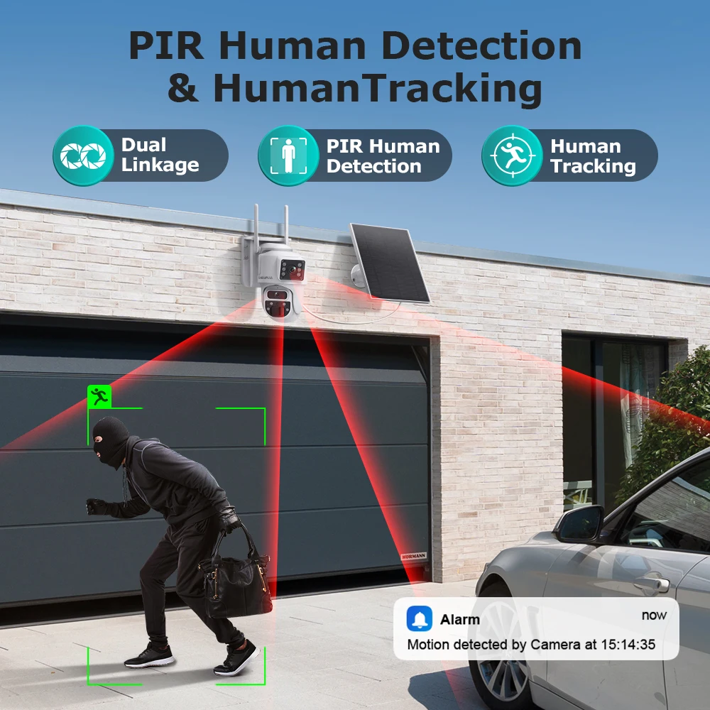 SHIWOJIA 4K عدسة مزدوجة 4G كاميرا تعمل بالطاقة الشمسية AOV 24/7 تسجيل كاميرا الأمن في الهواء الطلق 10010mAh بطارية تتبع السيارات كاميرا IP