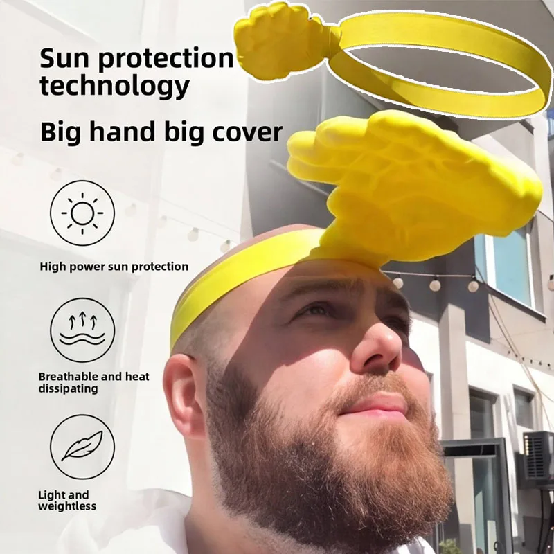 Funny 3D Printed Hand Palm Visor Hat, Creative Hand Shape Headband Sun Cap, Outdoor UV Protection Summer Photo Prop