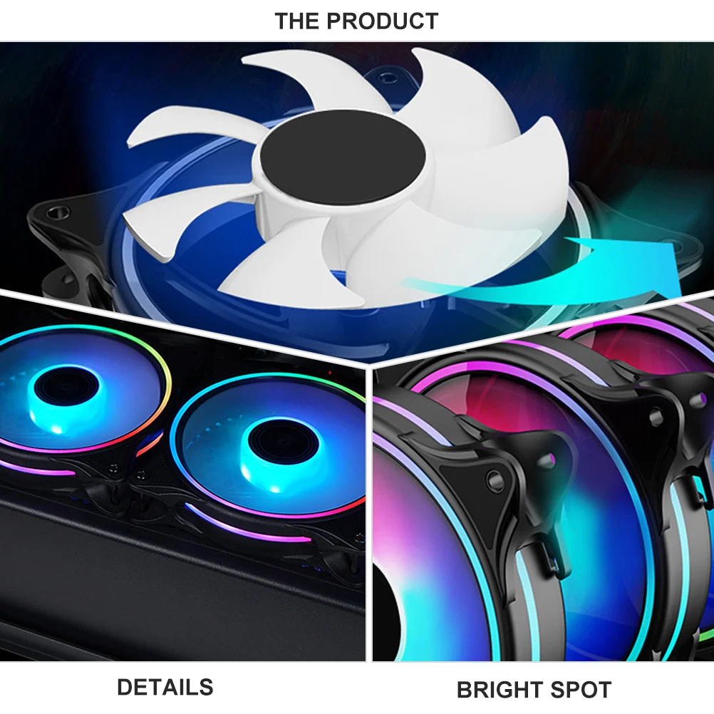 

Argb Fan 12Cm 7-Blade Scimitar Design High Airflow Computer Cooling Fan Silicone Damping Pads Fluid Bearing For Desktop