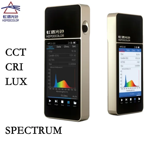 Spectromètre de lumière portable HPCS320, compteur CCT CRI, test de lux, prix bon marché