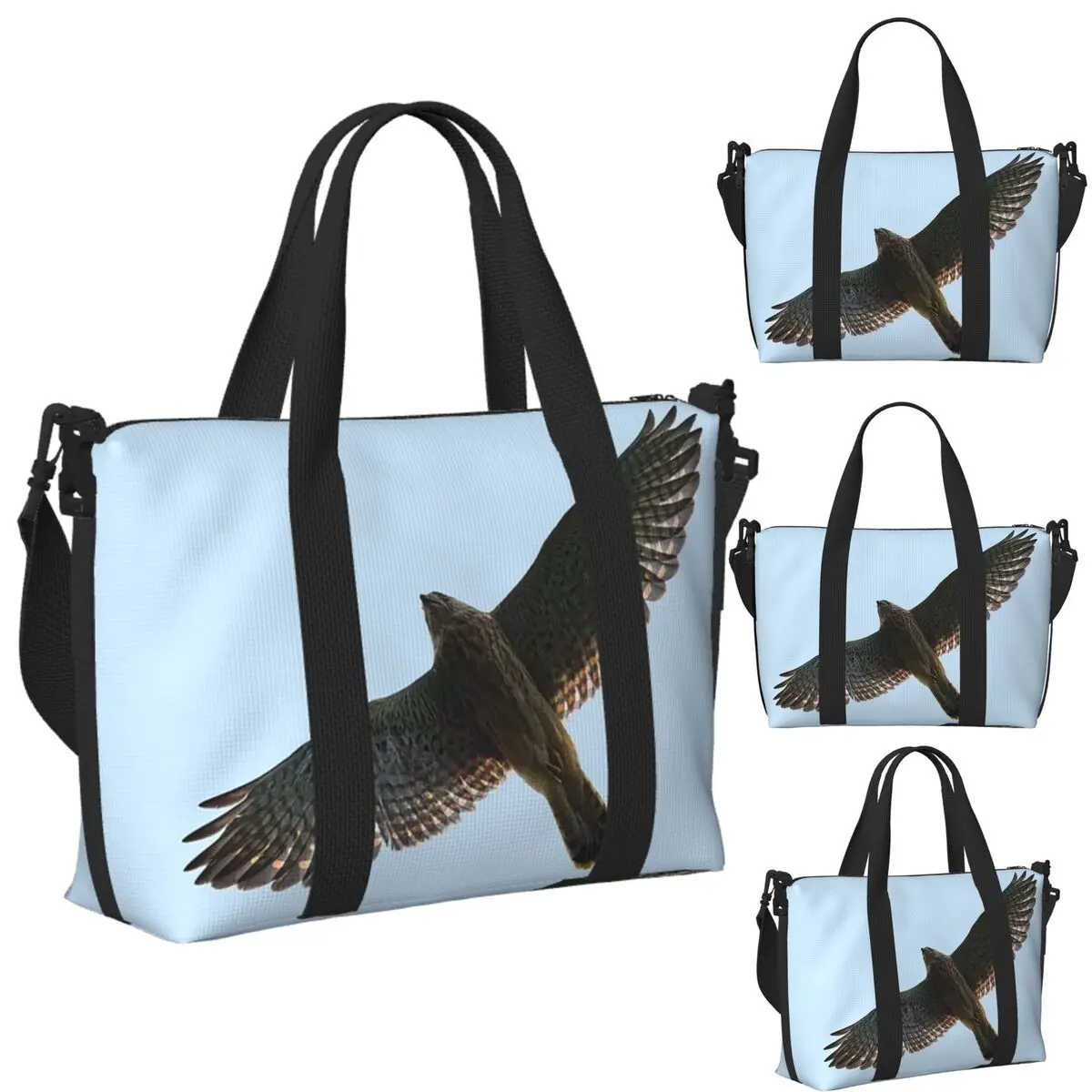 

Custom On The Fly. Common Kestrel Beach Travel Bag Large Capacity Tote Bags for Gym Sport Women Shopping Duffle Shoulder Bag