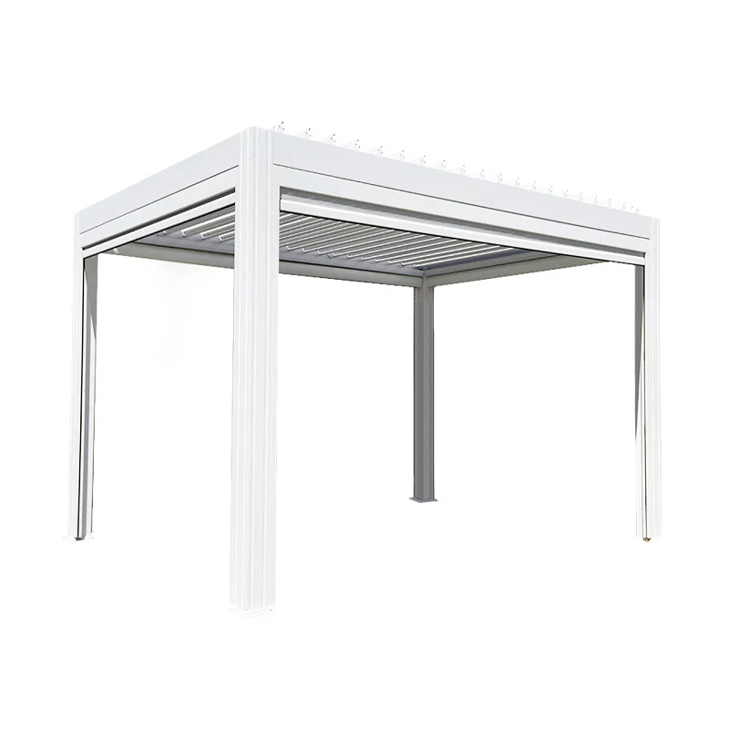 Outdoor Modern Automatic Gazebo Arbours Outdoor Aluminium Pergola For Sun Blinds Retractable Awning Canopy