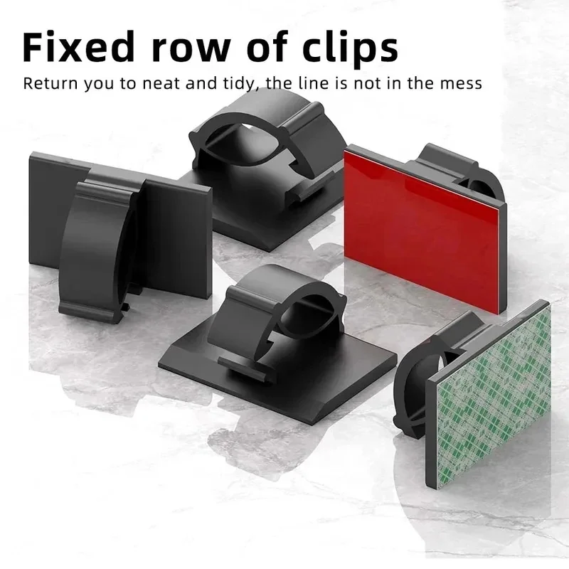 10-40Pcs Organizer Clips Cord Holder Desktop Workstation Wire Manager USB Charging Data Line Bobbin Winder Cable Management