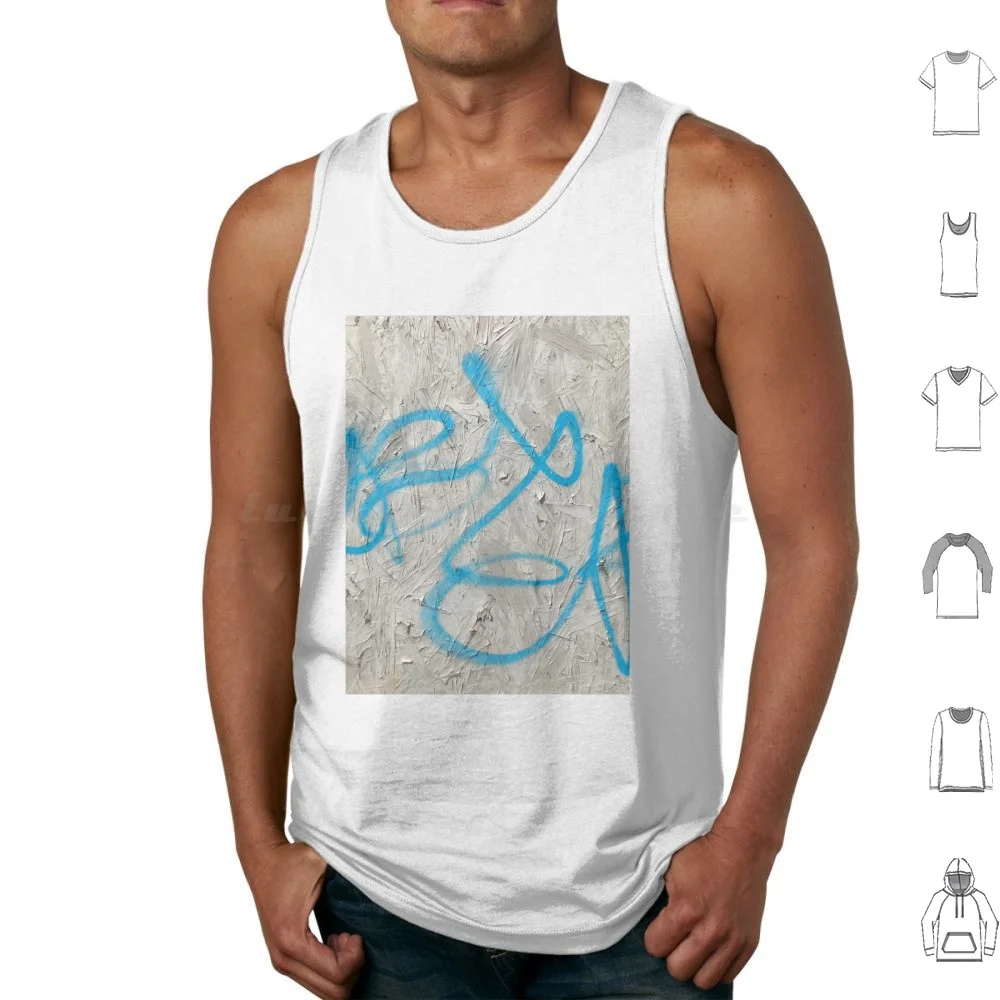 Azul gris etiquetado camisetas sin mangas chaleco sin mangas arte callejero etiquetado Graffiti pintura en aerosol bebé mostaza azul