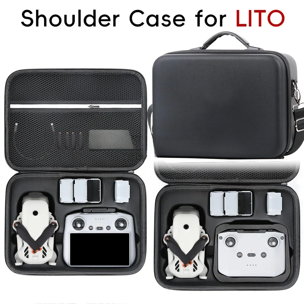 Portable Carrying Case For DJI Lito 1/Lito X1 RC 2/RC N3 PU Protective Shoulder Bag Hard Travel Box Handbag Drone Accessories view 2