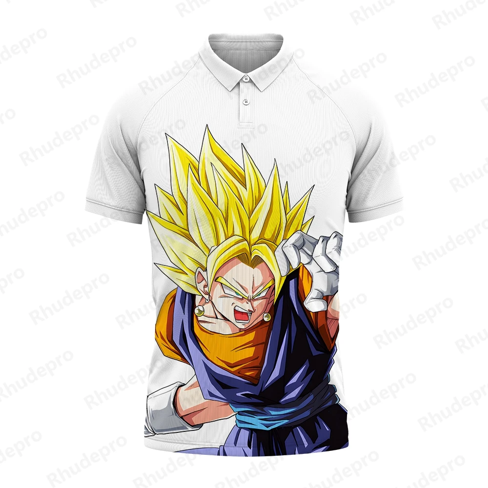 

Japanese Anime Men Clothing Men's Polo Shirt Trend Shirts Children's Y2k Super Saiya Goku Vegeta Tops 2024 T-shirts Anime