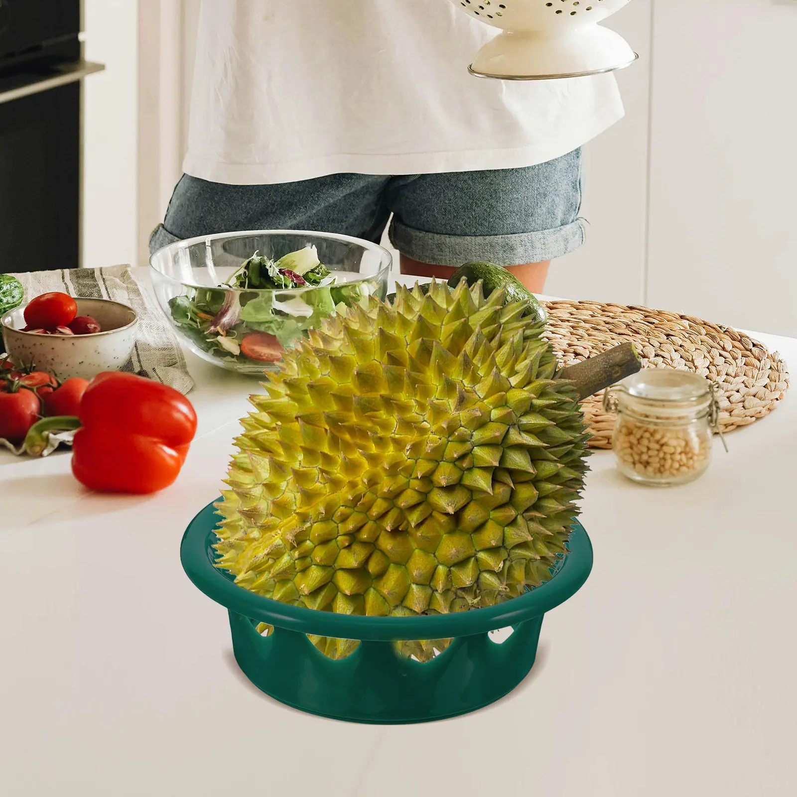 Heavy Duty Plastic Fruit Display Stand Round Watermelon Melon Cradle for Supermarkets Fruit Shops Parties Durian Pineapple