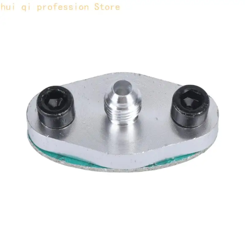 Ölzufuhradapter AN4-Aluminiumflansch mit Gewindeanschluss, Dichtung und Befestigungsschrauben für T04Ölleitungsreparatur – Detail 4