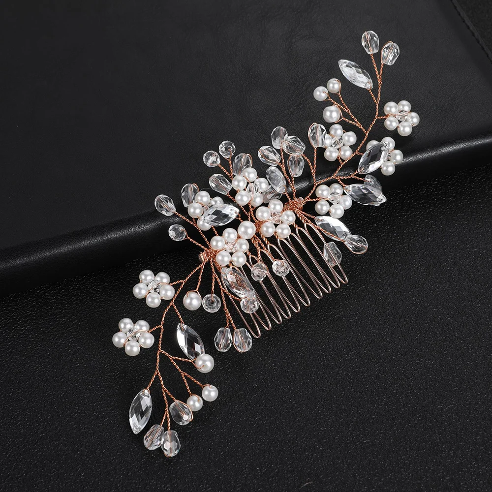 10 Teeth Tiara Hair Comb Hair Fork Decorative Side Hair Combs for Birthday Stage Party Show Dress up