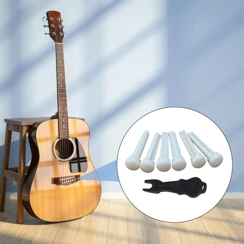 K0EF Professional Bridge Pins Guitar Tone Improvement Pins Guitar String Nails Bone Guitar Enhancements Guitar String Pegs