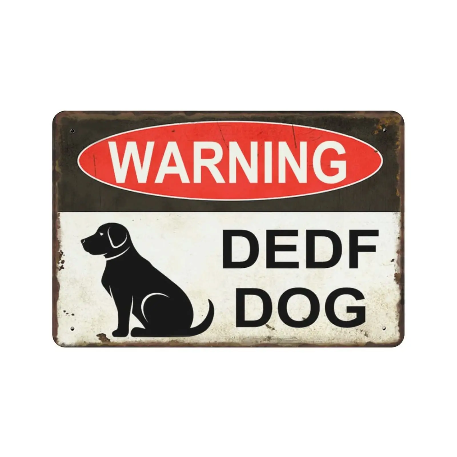 Warning Sign Warning Deaf Dog Tin Signs Vintage Funny Metal Tin Sign Metal Funny Farmhouse Decor