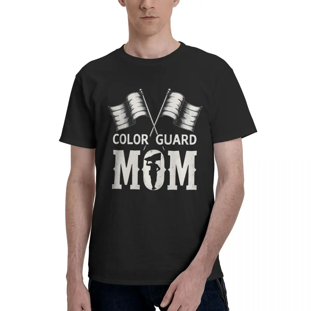 Color Guard Mom Flags Campaign T-shirts Fitness Kemp Creative Top quality USA Size