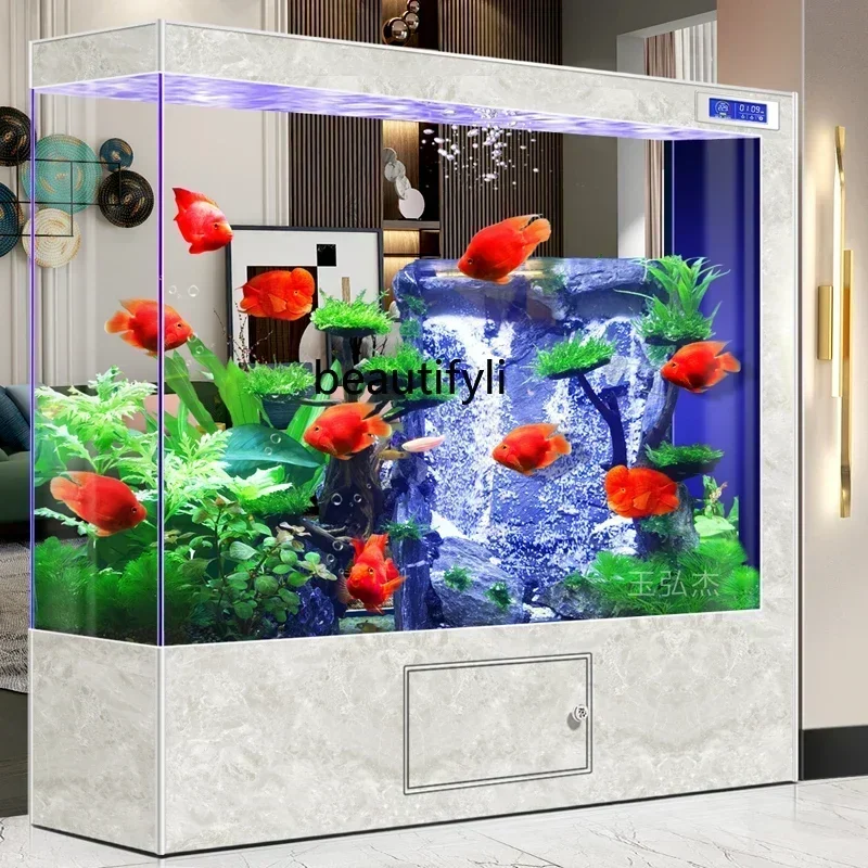 

Automatic Circulating Water Purification Simple Partition Screens Medium and Large Floor Glass Aquarium Fish Tank